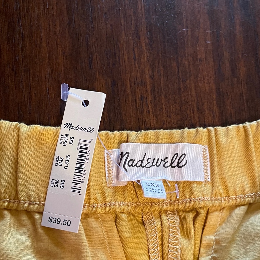 Madewell Women's Athletic Shorts in Mustard Yellow - Picture 2 of 3